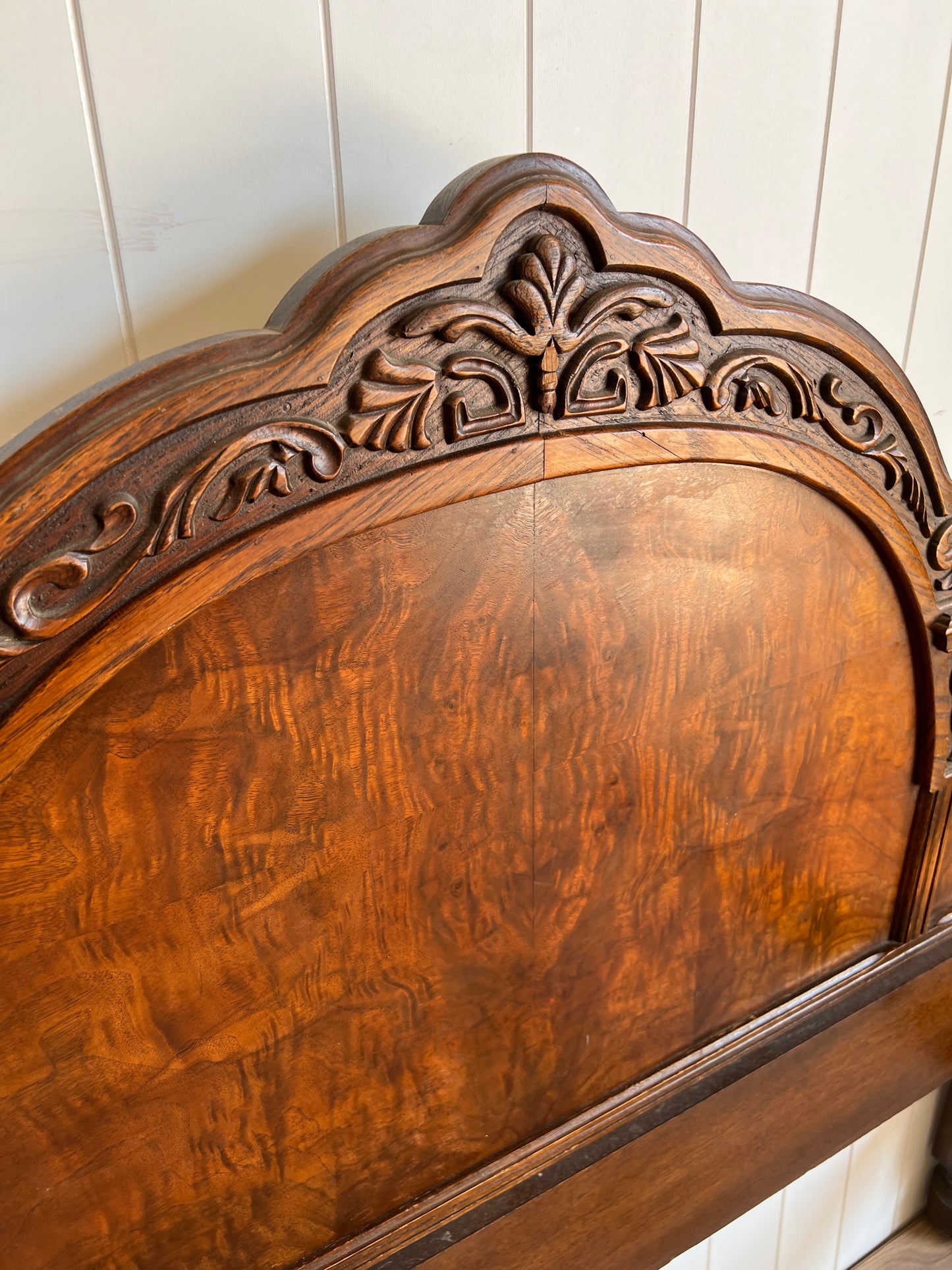Antique Carved Wood Four Poster Full/Double Bed Frame